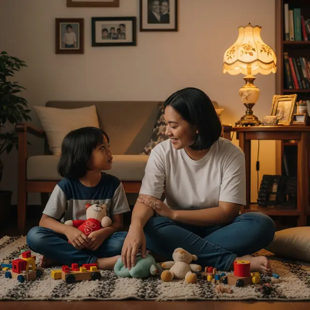 Prompt AI Edit Foto Gabungkan Masa Kecil dan Masa Kini