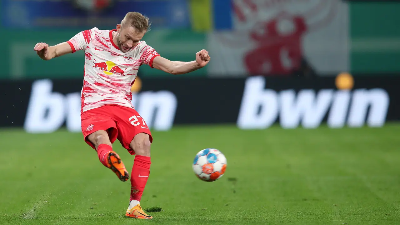 Pemain RB Leipzig Konrad Laimer