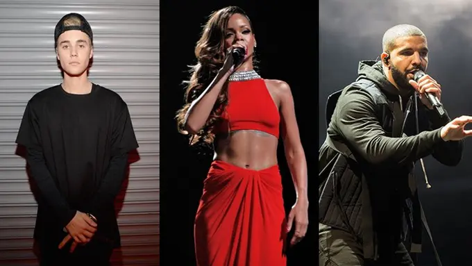 [Bintang] Rihanna, Drake, Justin Bieber
