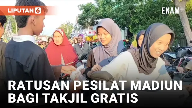 Ratusan Anggota dari 5 Organisasi Pencak Silat di Madiun Bagikan Takjil Gratis