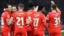 Union Berlin. Sama seperti SC Freiburg, Union Berlin juga berhak untuk berlaga di Liga Europa musim 2022/2023 usai menempati posisi ke-5 di klasemen akhir Liga Jerman 2021/2022. Setelah promosi pertama kalinya ke Bundesliga pada musim 2019/2020, Union Berlin langsung tancap gas di 3 musim pertamanya dengan grafik yang meningkat tiap musimnya. berturut-turut mereka menempati posisi 11, 6 dan 5 di musim 2019/2020 hingga 2021/2022. (AFP/Tobias Schwarz)