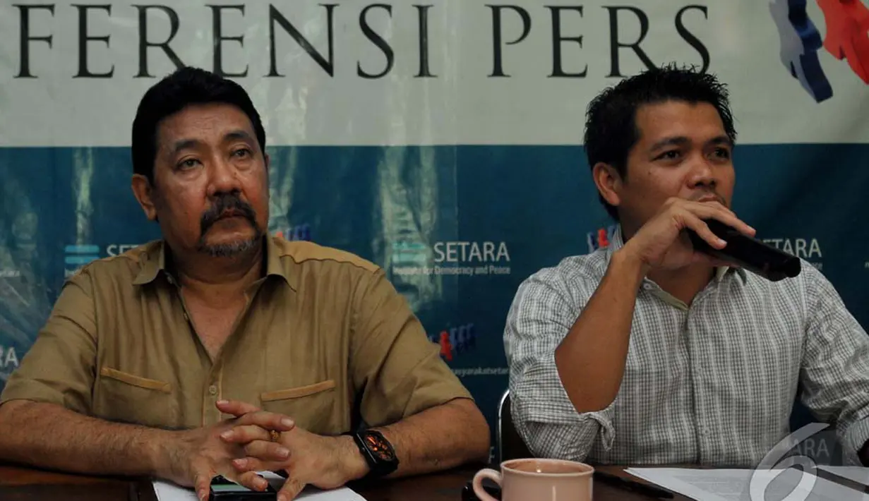 Setara Institute mengatakan UU di zaman SBY yang telah memakan banyak korban adalah Undang-undang Informasi Transaksi Elektronik (ITE), Jakarta, Senin (13/10/2014) (Liputan6.com/Johan Tallo) 