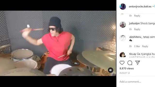 Anton  drumer band J-Rocks Foto Instagram @antonjrocks.kelces