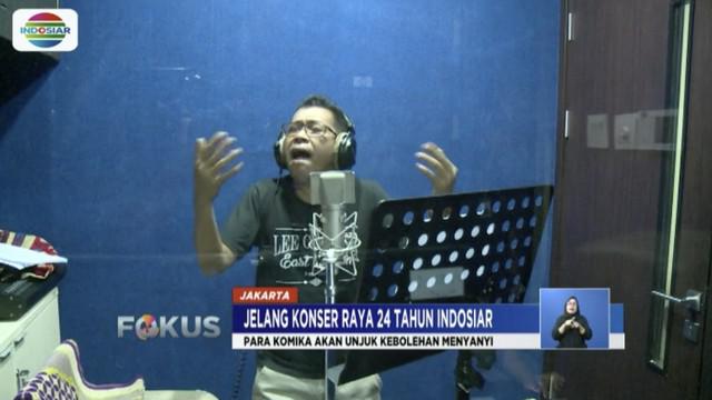 Komika Stand Up Jarwo Kwat, Cing Abdel, dan Mo Sidik, akan bernyanyi di Konser Raya 24 Tahun Indosiar Luar Biasa.