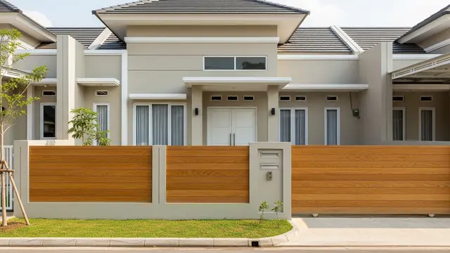 Kombinasi Warna Cat Rumah dengan Pagar Kayu