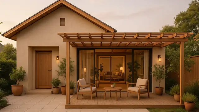 Model Rumah 7x10 Meter dengan Nuansa Japandi Earth Tone yang Cozy ala Pinterest/Ilustrasi gambar oleh AI