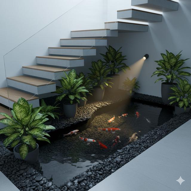 Kolam Ikan Mini di Taman Sempit