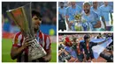 Sergio Aguero telah resmi mengumumkan pensiun sebagai pesepak bola pada 15 Desember 2021 lalu. Total 18 tahun perjalanan kariernya dihabiskan bersama 4 klub serta Timnas Argentina. Total 21 trofi juara berhasil diraihnya. Berikut uraiannya. (Kolase AFP)