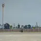 Suasana Jakarta International Container Terminal (JICT) yang lumpuh total akibat mogok pekerja. (Moch Harun Syah/Liputan6.com)