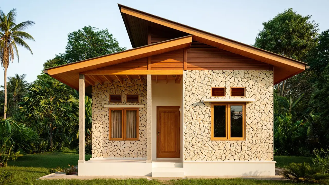 Rumah Pedesaan Atap Miring Satu Arah (Foto: Reve.com)