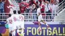 <p>Pemain Timnas Indonesia U-23, Rafael Struick (kanan) melakukan selebrasi setelah mencetak gol ke gawang Korea Selatan U-23 pada laga perempat final Piala Asia U-23 2024 di&nbsp;Abdullah bin Nasser bin Khalifa Stadium, Qatar, Jumat (26/04/2024) WIB. (Dok. AFC)</p>