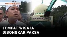 Pembongkaran tempat wisata Hibisc Fantasy Puncak, Kabupaten Bogor, Jawa Barat berlangsung ricuh. Warga bersitegang di tempat wisata yang berusaha menghalangi proses pembongkaran bangunan.