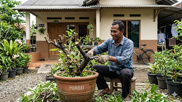Buah Murbei dalam Pot