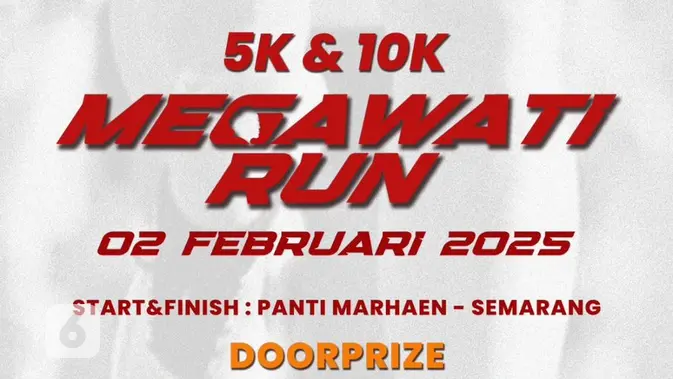 <p>Poster Megawati Run, memecahkan rekor fun run dengan peserta terbanyak. Foto: liputan6.com/dok.pdip</p>