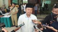 Wakil Gubernur Jawa Barat UU Ruzhanul Ulum usai membuka kegiatan wirausaha baru di Hotel Bumi Wiyata, Kota Depok. (Liputan6.com/Dicky Agung Prihanto)