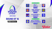 Link Live Streaming UEFA Youth League 2021/2022 Babak 16 Besar di Vidio, 2&3 Maret 2022. (Sumber : dok. vidio.com)
