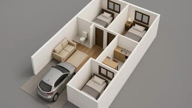 7 Model Rumah Sederhana Minimalis 6x12 dengan 2 Kamar, Nyaman untuk Keluarga Kecil