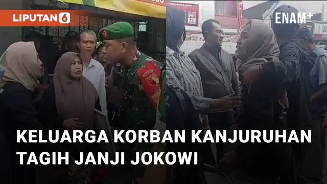 Keluarga korban Kanjuruhan berusaha temui Jokowi dan Erick Thohir. Hal itu terjadi saat Jokowi sedang lakukan kunjungan kerja ke Malang, Senin (24/7//2023)