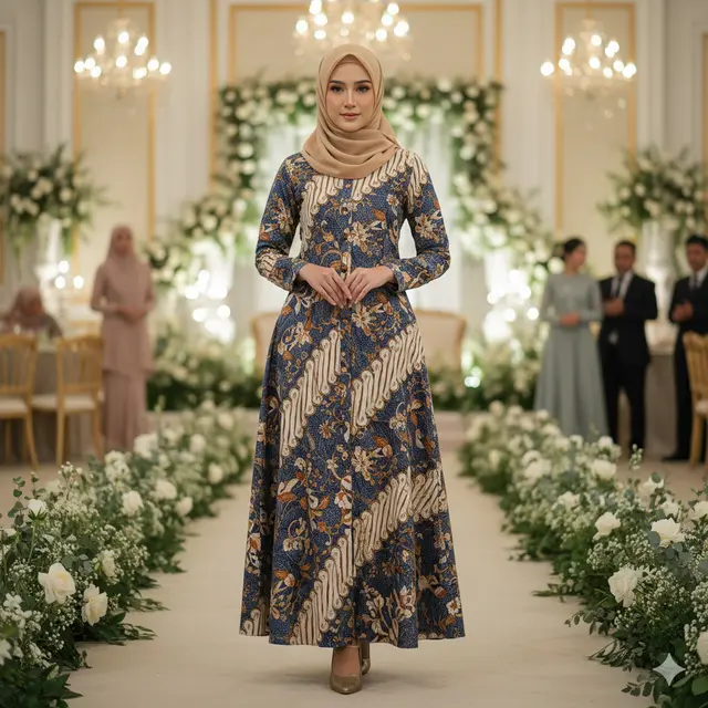 Model Gamis Batik Buat Kondangan