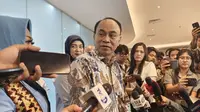 Menkominfo Budi Arie Setiadi usai menemui&nbsp;Komunitas Kreativitas Perempuan Indonesia Maju, di Kantor Kominfo, membahas judi online, Kamis (1/8/2024).(Liputan6.com/Agustin Setyo Wardani).