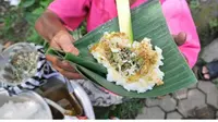 Nasi Tepeng, makanan khas Bali. (horisonseminyak/Instagram)