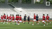 Tim Nasional (Timnas) Indonesia U-23 menggelar sesi latihan perdana jelang keikutsertaan mereka di ajang Piala AFF U-23 2025. (Liputan6.com/Helmi Fithriansyah)