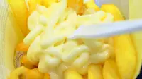 Kentang goreng asli Belgia disajikan bersama mayonnaise. (Liputan6.com/Asnida Riani)