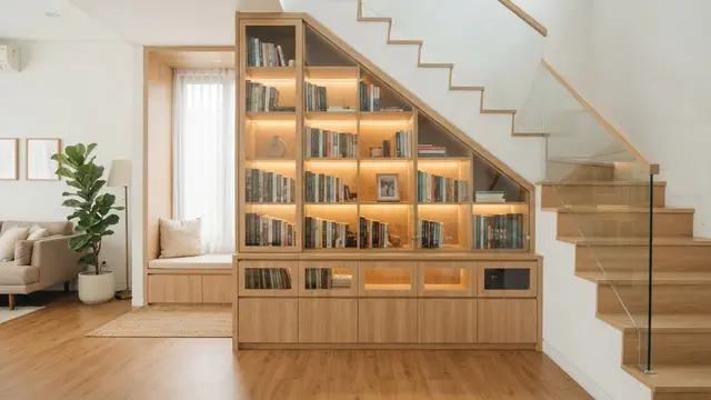 Model Rak Buku di Bawah Tangga