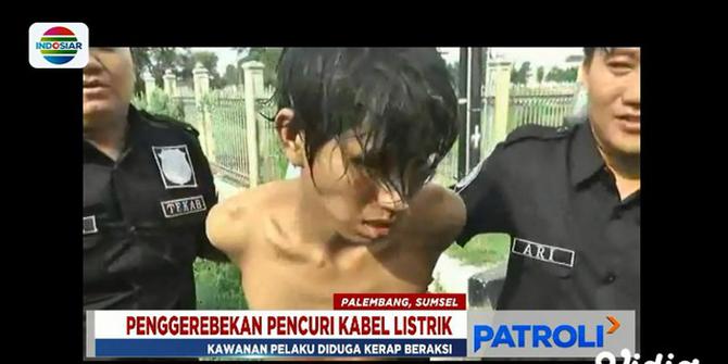 Aksi Menegangkan Polisi Kejar Pencuri Kabel Listrik di Jakabaring Sport City