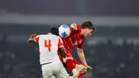 Striker Timnas Indonesia, Ole Romeny, beraksi dalam duel melawan Mozambik pada FIFA Matchday di Stadion Utama Gelora Bung Karno, Jakarta, Selasa (9/6/2026). (Bola.com/Bagaskara Lazuardi)