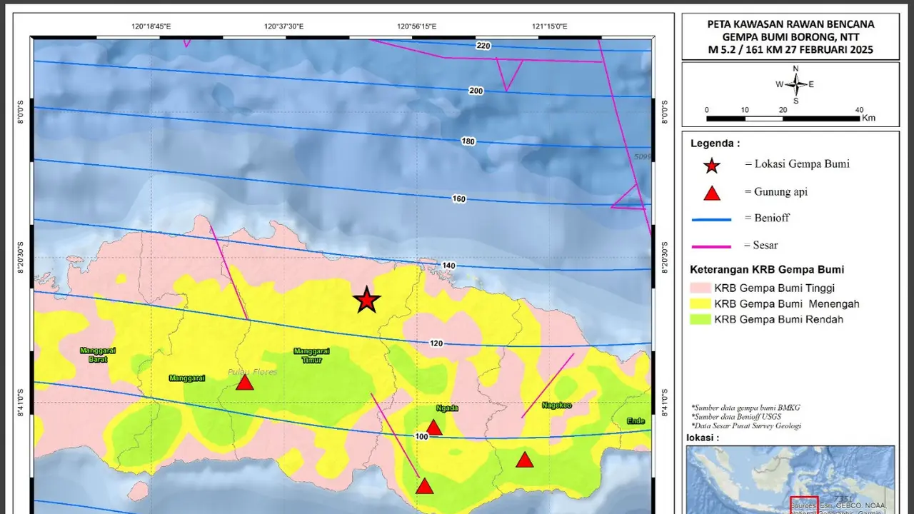 peta gempa, NTT