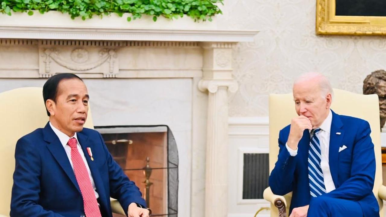 Presiden Joko Widodo atau Jokowi melakukan pertemuan dengan Presiden Amerika Serikat Joe Biden di Gedung Putih, Washington DC, Amerika Serikat.