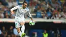 Gareth Bale telah mencetak dua gol untuk Real Madrid hingg pekan ke-11 La Liga Santander 2017-2018. Bale menempati urutan ketiga top scorer Madrid. (AFP/Gabriel Bouys)