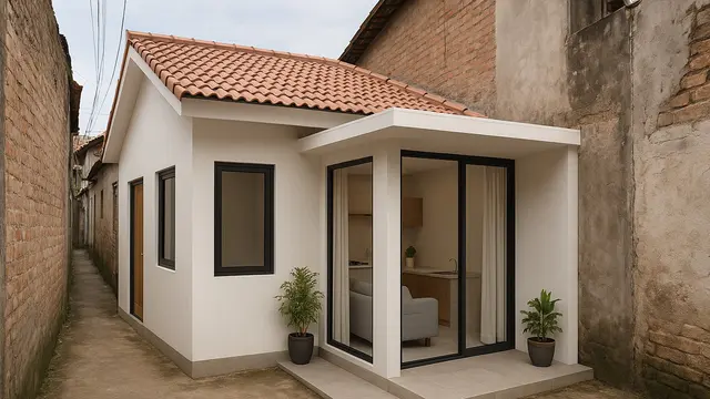 Rumah Sederhana Leter L di Gang Sempit (Foto: ChatGPT)