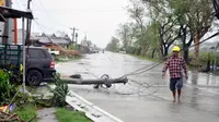 Topan yutu melanda sebagian besar wilayah utara Filipina pada 30 Oktober 2018, menyebabkan 6 orang tewas dan ribuan lainnya mengungsi (AP Photo)