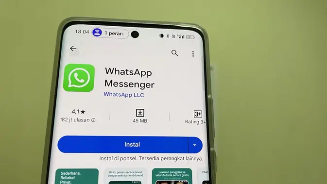 Aplikasi WhatsApp di ponsel Android (/ Agustin Setyo Wardani)