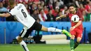 Portugal memang hanya bermain imbang 0-0 melawan Austria, tapi Joao Moutinho pantas menjadi bintang. Dia melepaskan 82% umpan berhasil dan menciptakan satu peluang. (AFP/Lionel Bonaventure)