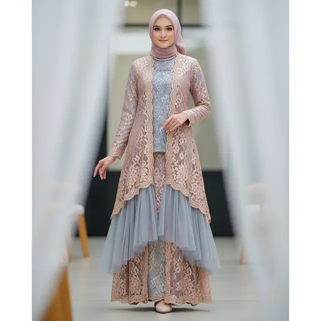 9 Model Gamis Outer Brokat Panjang, Pilihan Elegan untuk Berbagai Acara