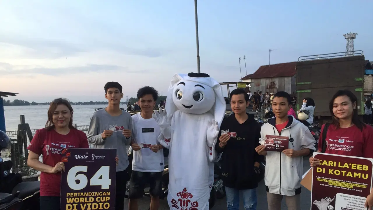 La'eeb Maskot Piala Dunia 2022 Kunjungi Dermaga Banjar Raya Banjarmasin