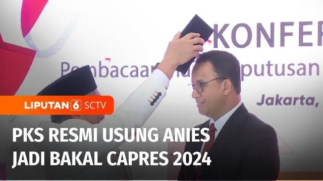 Partai Keadilan Sejahtera atau PKS resmi mengusung mantan Gubernur DKI Jakarta Anies Baswedan untuk maju sebagai bakal calon presiden untuk Pilpres 2024. Anies dinilai sebagai sosok yang cocok dengan tiga kriteria yang ditetapkan PKS.