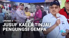 Ketua Umum Palang Merah Indonesia sekaligus Wakil Presiden Republik Indonesia ke-10 dan ke-12, Muhammad Jusuf Kalla meninjau langsung kondisi pengungsi gempa Flores di Kabupaten Sikka, Nusa Tenggara Timur, pada Jumat siang.