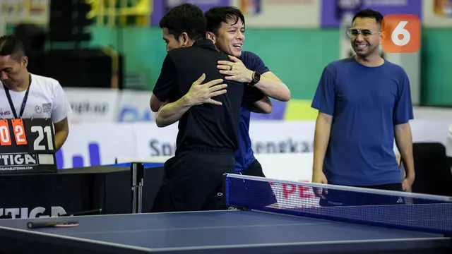 Foto: Menang di Ganda Putra, Ariel Noah Gagal Taklukkan Desta di Tunggal Putra Cabor Tenis Meja Turnamen Olahraga Selebriti Indonesia Season
