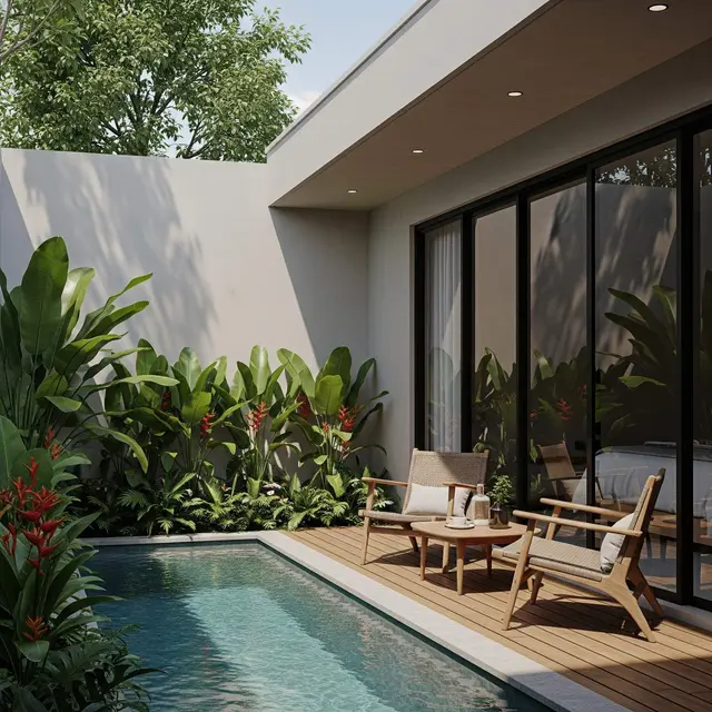Rumah Mungil Estetik dengan Sentuhan Tropis Modern
