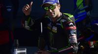 Pembalap Yamaha Tech 3, Johann Zarco siap menyambut MotoGP 2018. (PIERRE-PHILIPPE MARCOU / AFP)