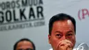 Agus Gumiwang mengaku prihatin dengan kondisi Golkar saat ini. Ia menjelaskan Golkar akan maju jika dipimpin oleh kaum muda, Jakarta, Senin (3/11/2014) (Liputan6.com/Johan Tallo)