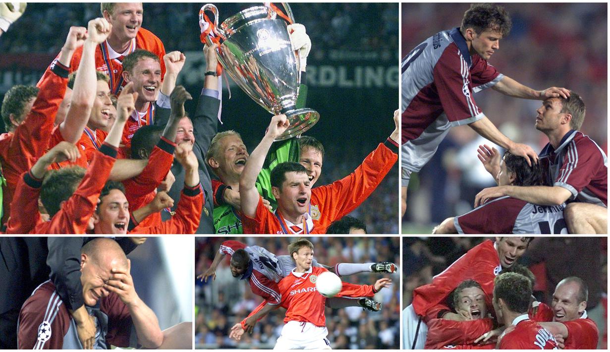 Final Liga Champions antara Manchester United kontra Bayern Munchen pada Mei 1999 menjadi salah satu final paling dramatis dan dikenang. MU mampu membalikkan keadaan usai mencetak 2 gol di masa injury time yang membuat Setan Merah akhirnya menang 2-1.