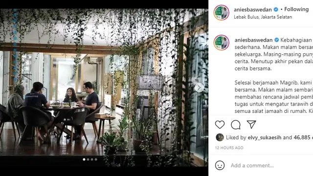 Anies Baswedan (Foto: Instagram/@aniesbaswedan)