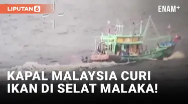 Kapal Berbendera Malaysia Curi Ikan di Selat Malaka