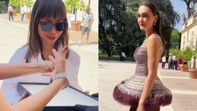 Luna Maya menggunakan perhiasan mewah seharga satu komplek perumahan (TikTok/@lunamaya)