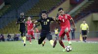 Timnas Malaysia U-22 menang 2-0 atas Timnas Myanmar U-22 dalam partai uji coba di Stadion Shah Alam, Kamis (13/7/2017). (Bola.com/Dok. MFF)